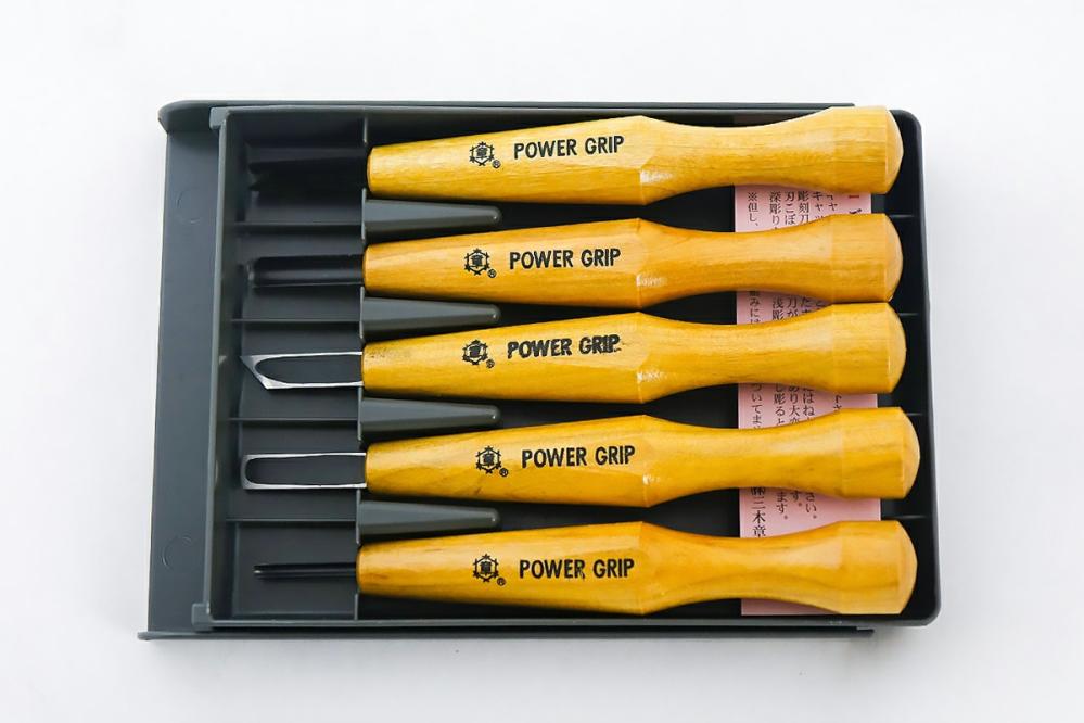 Power Grip Woodcutting Chisel Set Of 5 Carving Tools